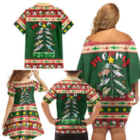 Fishing Christmas Family Matching Off Shoulder Short Dress and Hawaiian Shirt Merry Fishmas - Wonder Print Shop