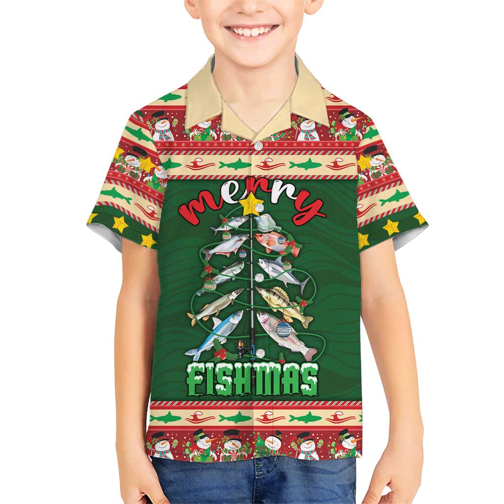 Fishing Christmas Family Matching Off Shoulder Short Dress and Hawaiian Shirt Merry Fishmas - Wonder Print Shop