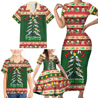 Fishing Christmas Family Matching Short Sleeve Bodycon Dress and Hawaiian Shirt Merry Fishmas - Wonder Print Shop