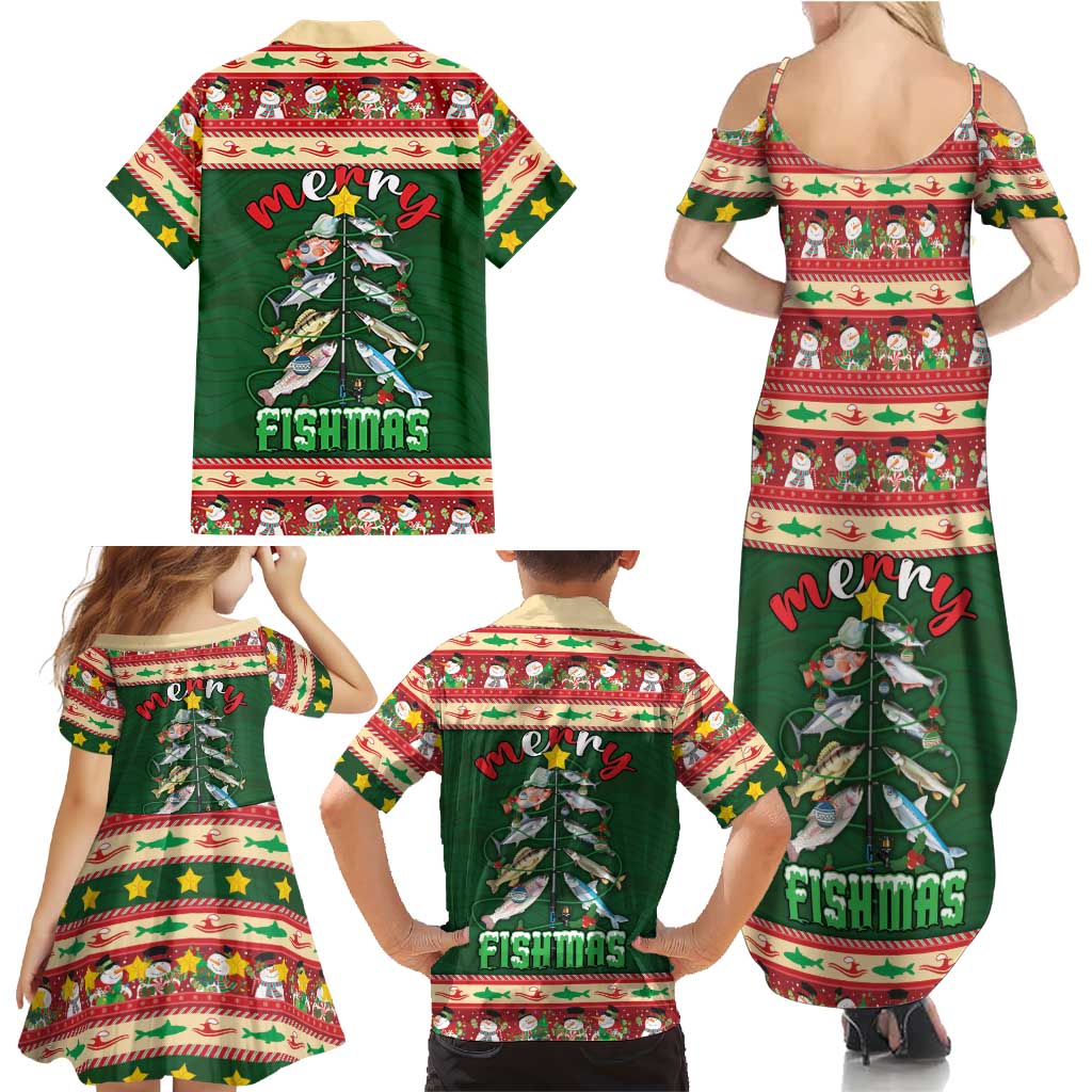 Fishing Christmas Family Matching Summer Maxi Dress and Hawaiian Shirt Merry Fishmas - Wonder Print Shop