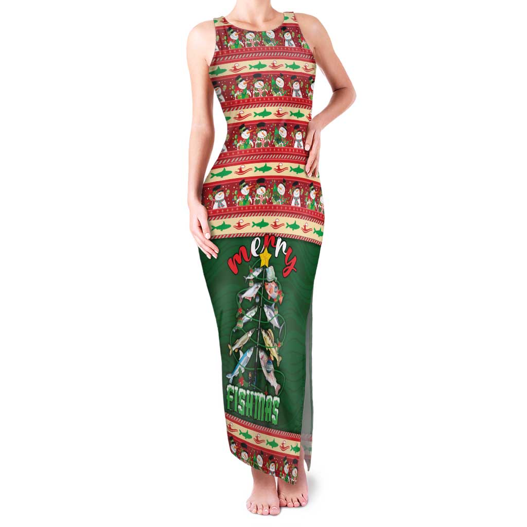 Fishing Christmas Family Matching Tank Maxi Dress and Hawaiian Shirt Merry Fishmas - Wonder Print Shop