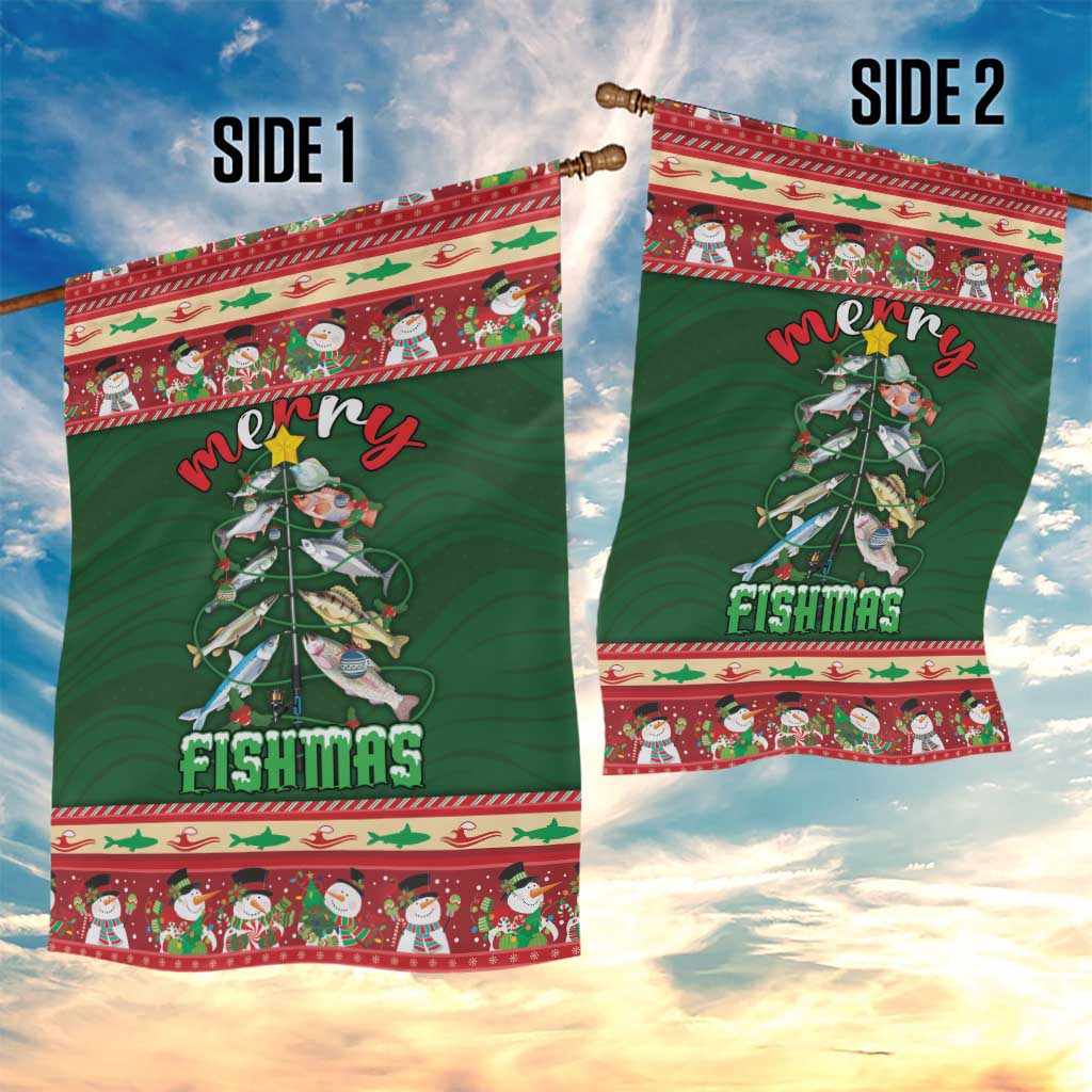 Fishing Christmas Garden Flag Merry Fishmas - Wonder Print Shop