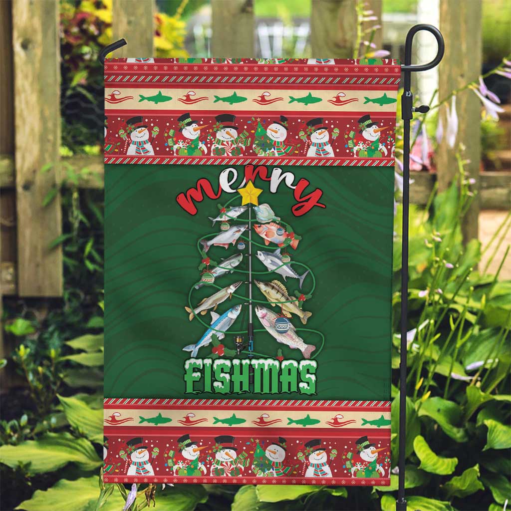 Fishing Christmas Garden Flag Merry Fishmas - Wonder Print Shop