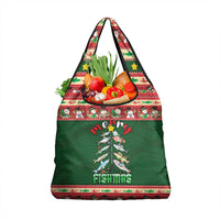Fishing Christmas Grocery Bag Merry Fishmas - Wonder Print Shop
