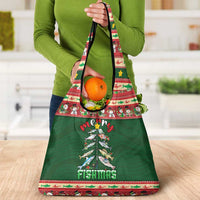 Fishing Christmas Grocery Bag Merry Fishmas - Wonder Print Shop