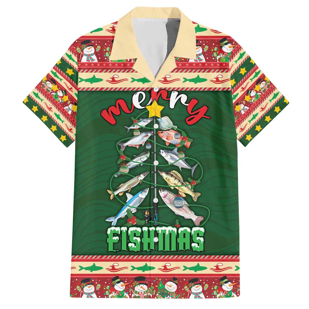 Fishing Christmas Hawaiian Shirt Merry Fishmas - Wonder Print Shop