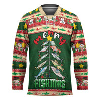 Fishing Christmas Hockey Jersey Merry Fishmas - Wonder Print Shop