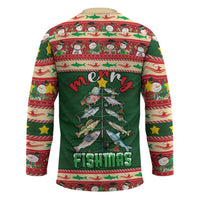 Fishing Christmas Hockey Jersey Merry Fishmas - Wonder Print Shop
