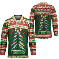Fishing Christmas Hockey Jersey Merry Fishmas - Wonder Print Shop
