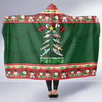 Fishing Christmas Hooded Blanket Merry Fishmas - Wonder Print Shop