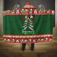 Fishing Christmas Hooded Blanket Merry Fishmas - Wonder Print Shop