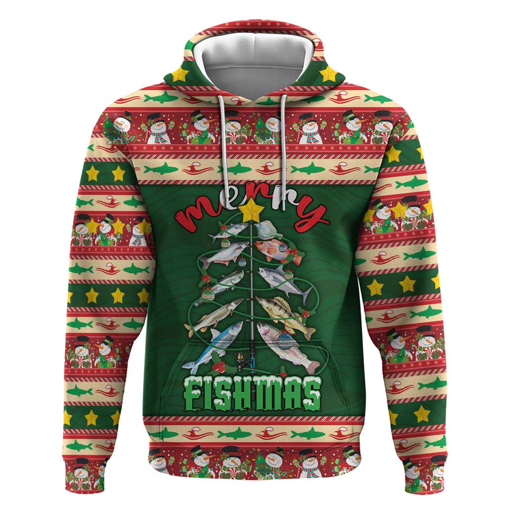 Fishing Christmas Hoodie Merry Fishmas - Wonder Print Shop