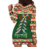 Fishing Christmas Hoodie Dress Merry Fishmas - Wonder Print Shop