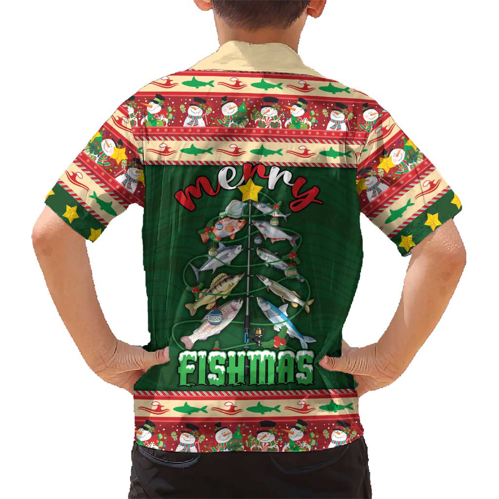 Fishing Christmas Kid Hawaiian Shirt Merry Fishmas - Wonder Print Shop