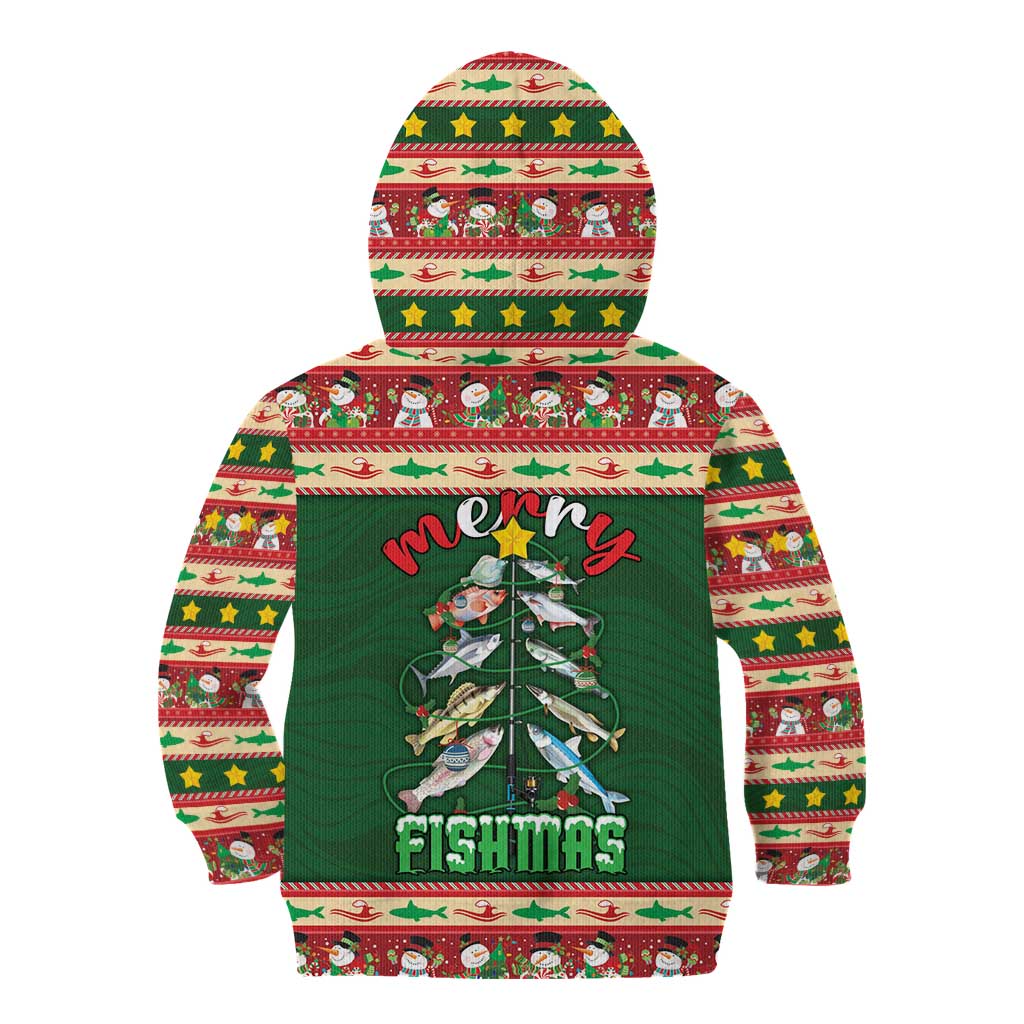 Fishing Christmas Kid Hoodie Merry Fishmas - Wonder Print Shop