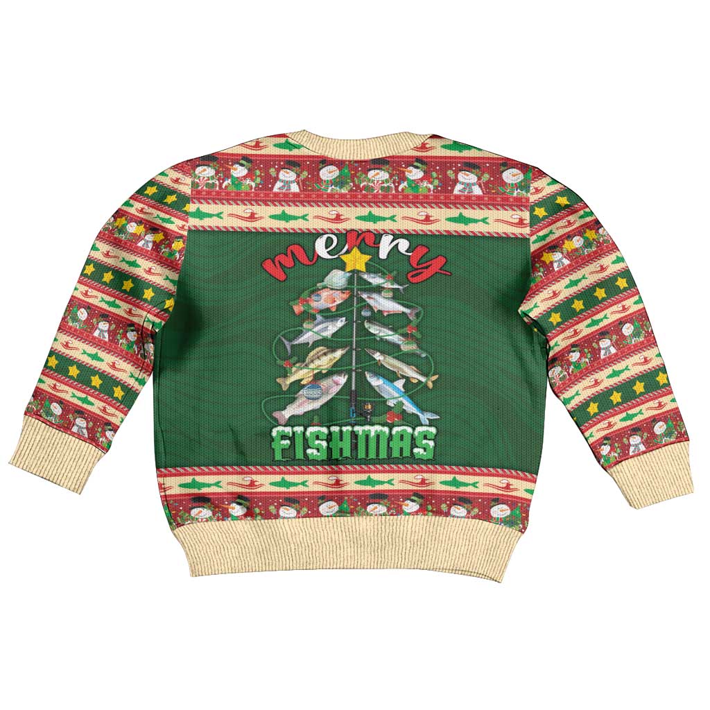 Fishing Christmas Kid Ugly Christmas Sweater Merry Fishmas - Wonder Print Shop