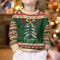 Fishing Christmas Kid Ugly Christmas Sweater Merry Fishmas - Wonder Print Shop