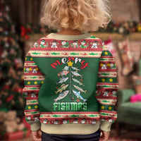 Fishing Christmas Kid Ugly Christmas Sweater Merry Fishmas - Wonder Print Shop