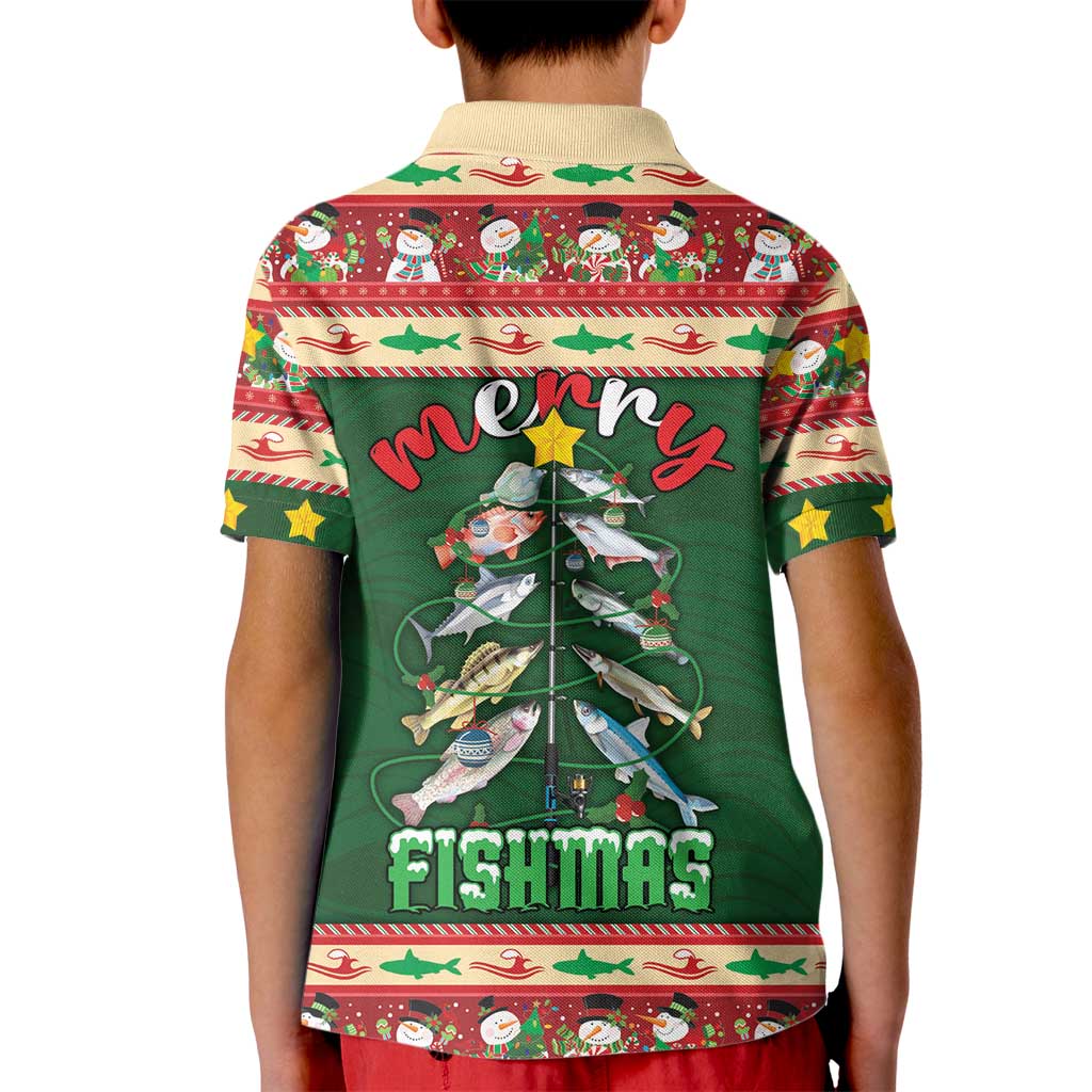 Fishing Christmas Kid Polo Shirt Merry Fishmas - Wonder Print Shop