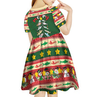 Fishing Christmas Kid Short Sleeve Dress Merry Fishmas - Wonder Print Shop
