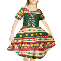 Fishing Christmas Kid Short Sleeve Dress Merry Fishmas - Wonder Print Shop