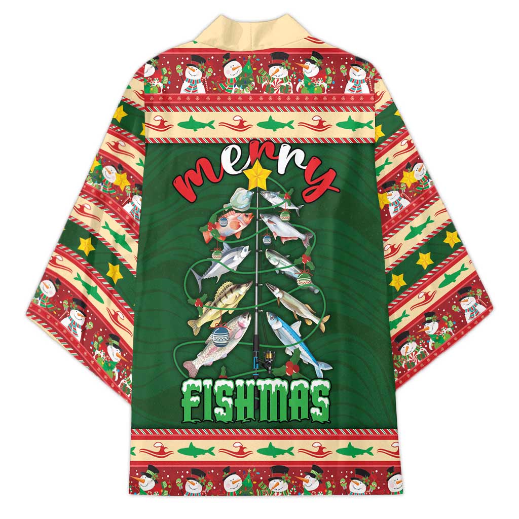 Fishing Christmas Kimono Merry Fishmas - Wonder Print Shop