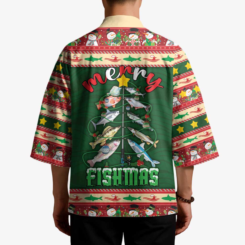 Fishing Christmas Kimono Merry Fishmas - Wonder Print Shop
