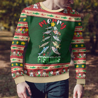 Fishing Christmas Ugly Christmas Sweater Merry Fishmas - Wonder Print Shop