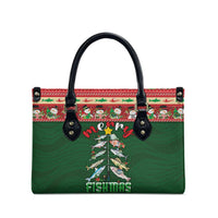 Fishing Christmas Leather Bag Merry Fishmas - Wonder Print Shop