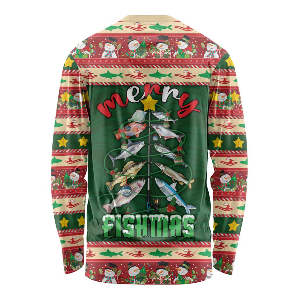 Fishing Christmas Long Sleeve Shirt Merry Fishmas - Wonder Print Shop