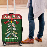 Fishing Christmas Luggage Cover Merry Fishmas - Wonder Print Shop