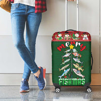 Fishing Christmas Luggage Cover Merry Fishmas - Wonder Print Shop