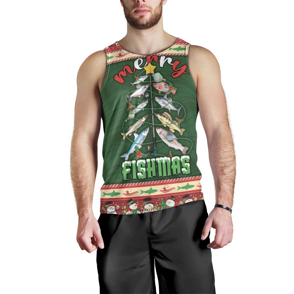 Fishing Christmas Men Tank Top Merry Fishmas - Wonder Print Shop