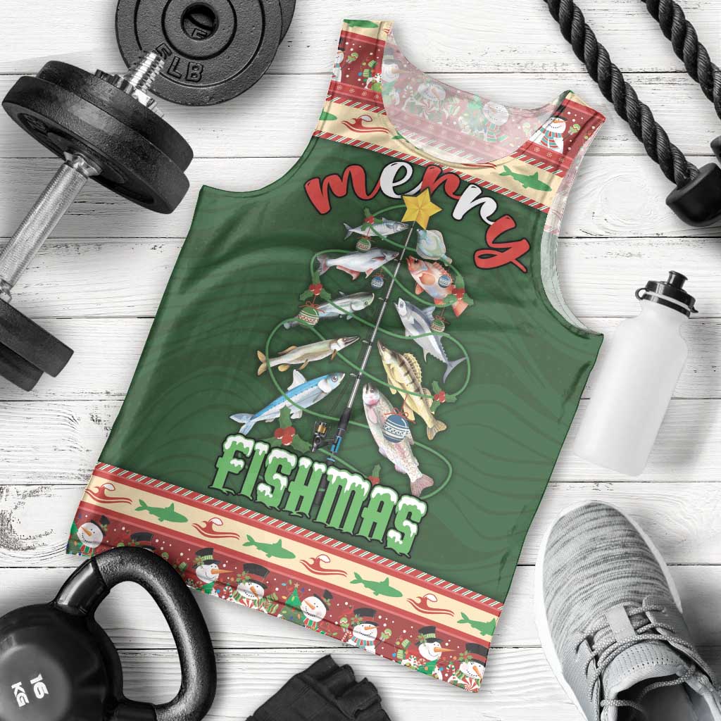 Fishing Christmas Men Tank Top Merry Fishmas - Wonder Print Shop
