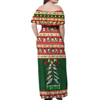 Fishing Christmas Off Shoulder Maxi Dress Merry Fishmas - Wonder Print Shop
