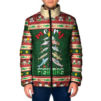 Fishing Christmas Padded Jacket Merry Fishmas - Wonder Print Shop