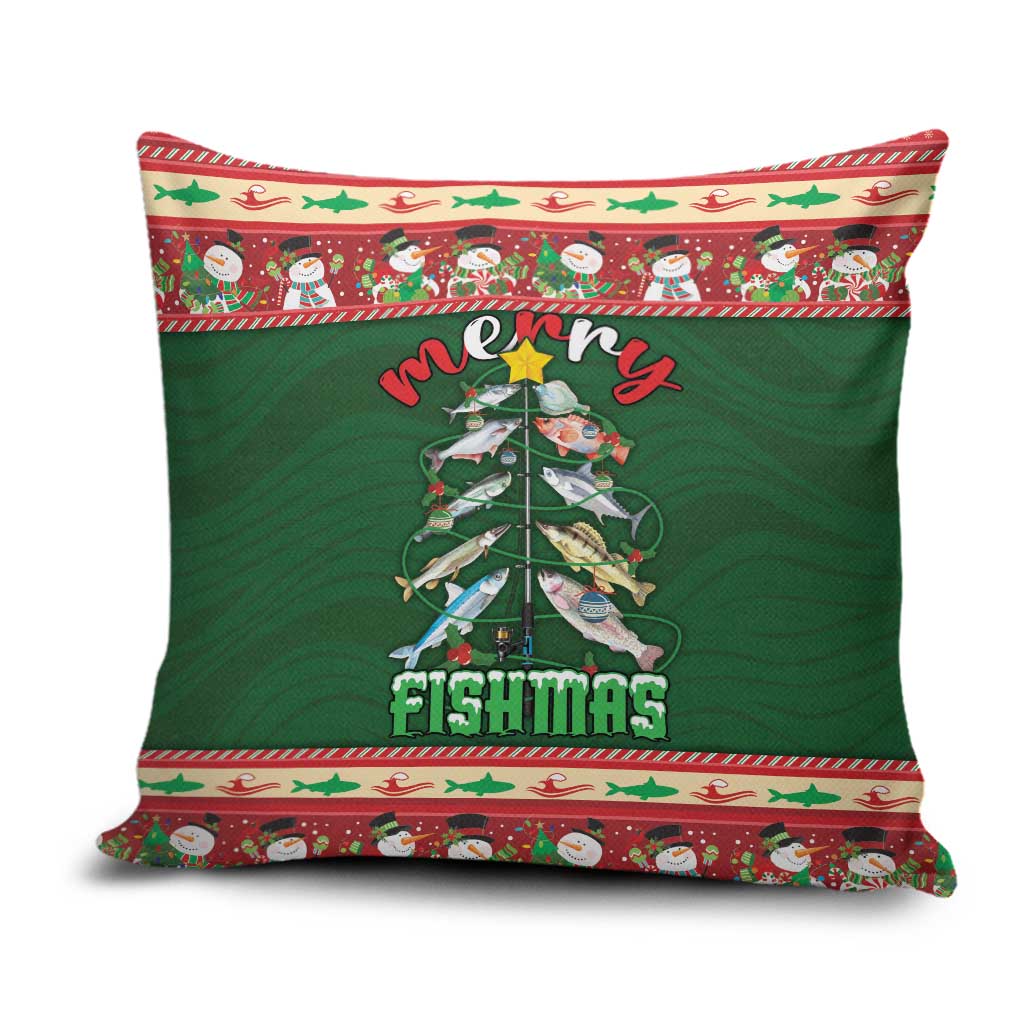 Fishing Christmas Pillow Cover Merry Fishmas - Wonder Print Shop