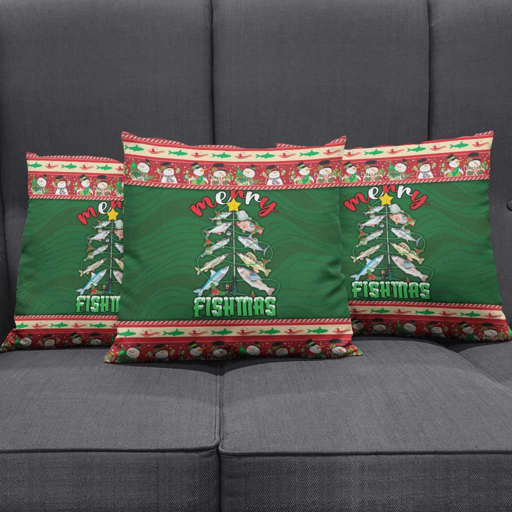 Fishing Christmas Pillow Cover Merry Fishmas - Wonder Print Shop