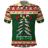 Fishing Christmas Polo Shirt Merry Fishmas - Wonder Print Shop