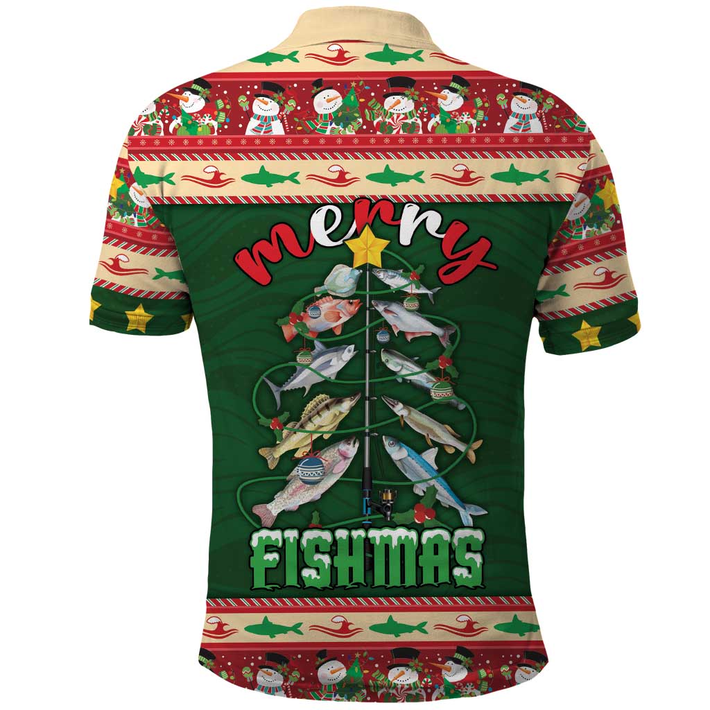 Fishing Christmas Polo Shirt Merry Fishmas - Wonder Print Shop