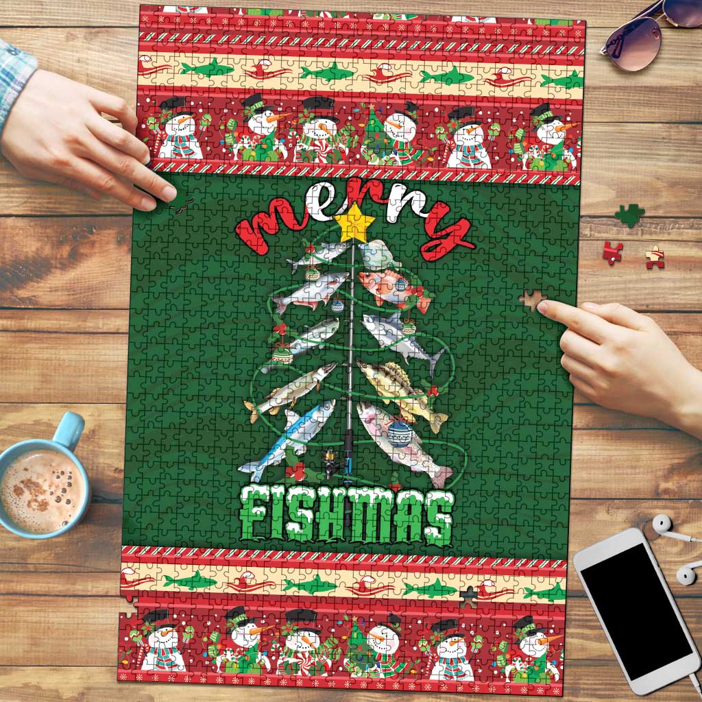 Fishing Christmas Puzzle Merry Fishmas - Wonder Print Shop