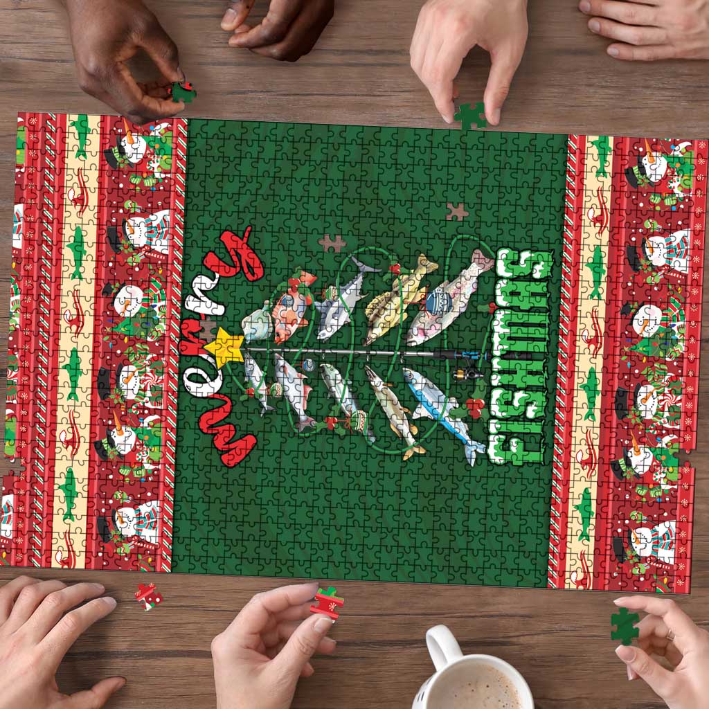 Fishing Christmas Puzzle Merry Fishmas - Wonder Print Shop
