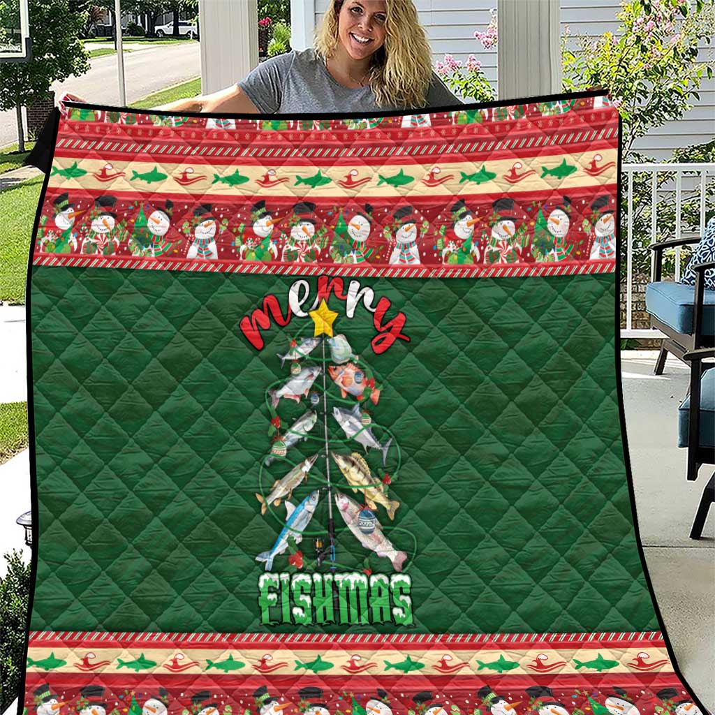 Fishing Christmas Quilt Merry Fishmas - Wonder Print Shop