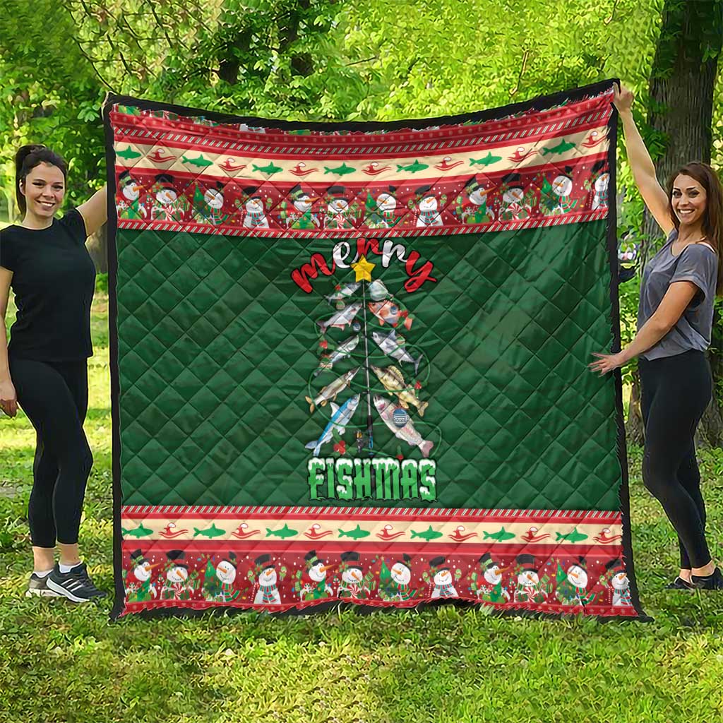 Fishing Christmas Quilt Merry Fishmas - Wonder Print Shop