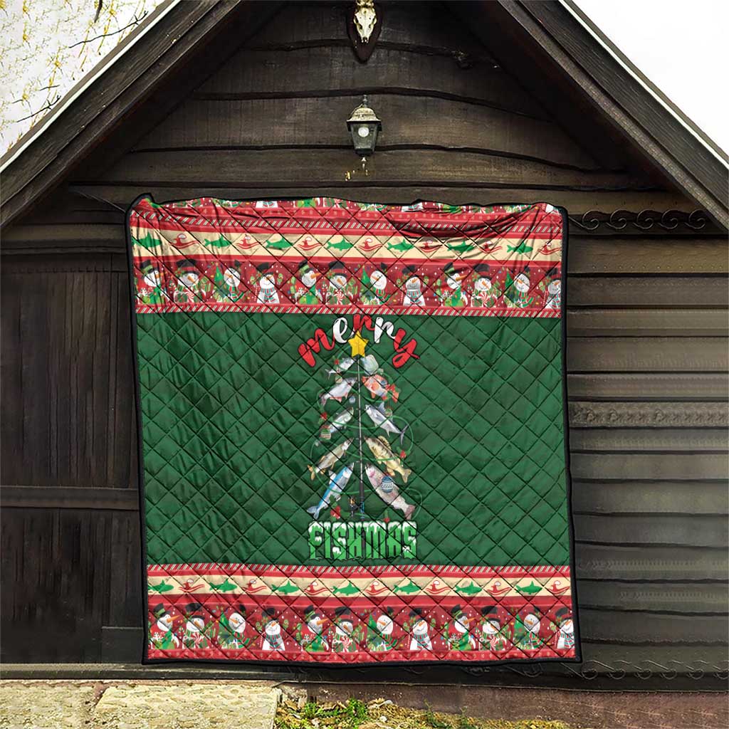 Fishing Christmas Quilt Merry Fishmas - Wonder Print Shop