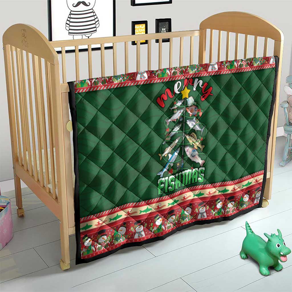 Fishing Christmas Quilt Merry Fishmas - Wonder Print Shop
