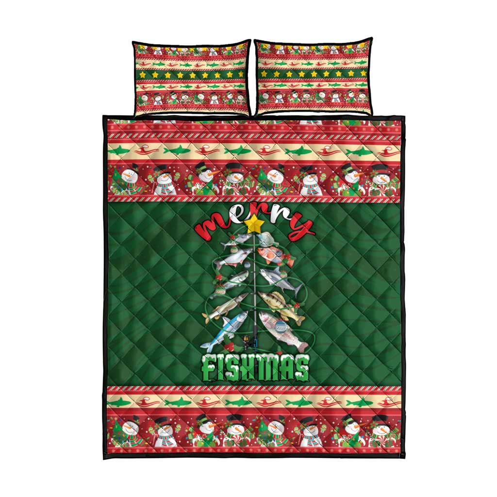 Fishing Christmas Quilt Bed Set Merry Fishmas - Wonder Print Shop