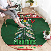 Fishing Christmas Round Carpet Merry Fishmas - Wonder Print Shop
