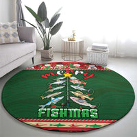 Fishing Christmas Round Carpet Merry Fishmas - Wonder Print Shop