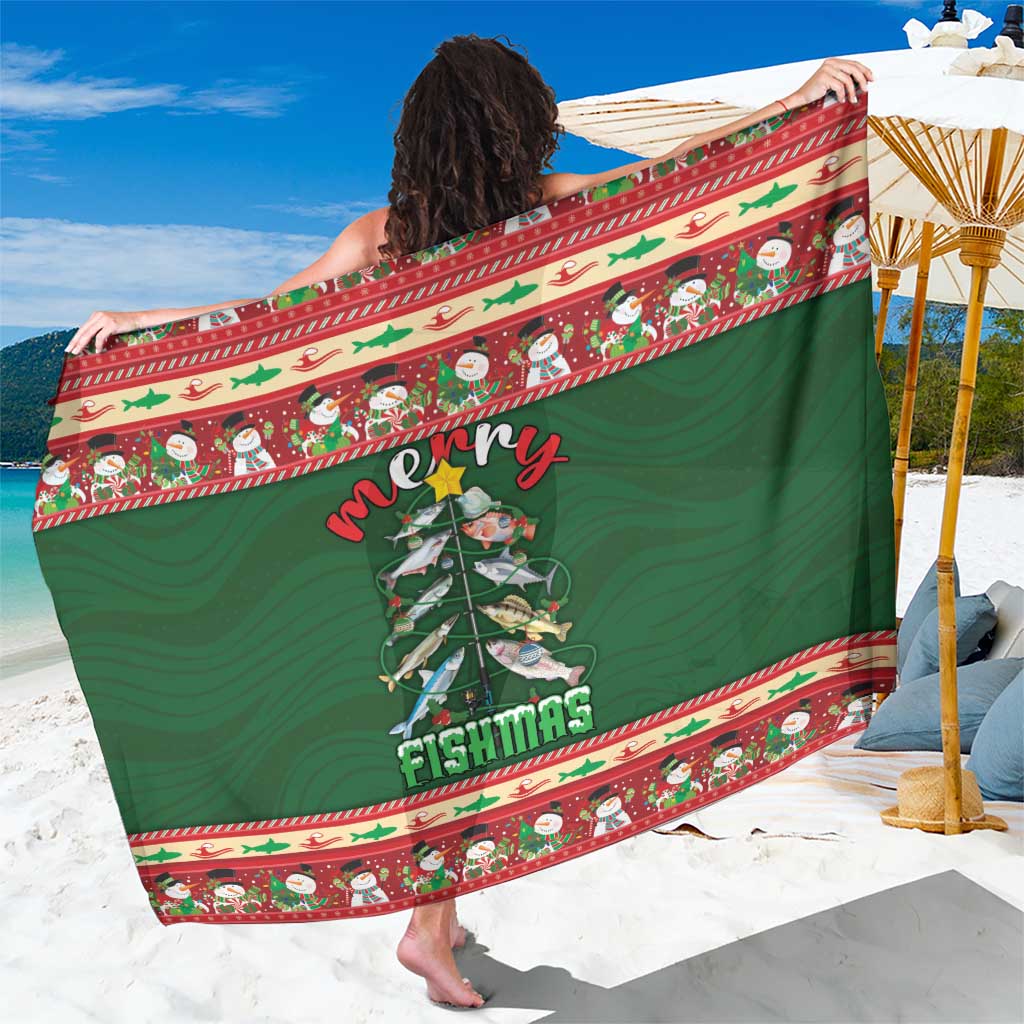 Fishing Christmas Sarong Merry Fishmas - Wonder Print Shop